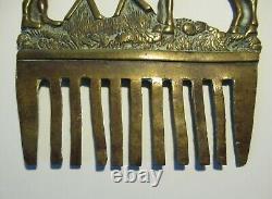 OLD RARE BRONZE HORSE HAIR COMB POPULAR ART