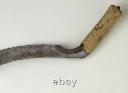 OLD & RARE REVOLLIER SICKLE HAND FORGED IRON 19th/1900 FLYING TO HARVEST