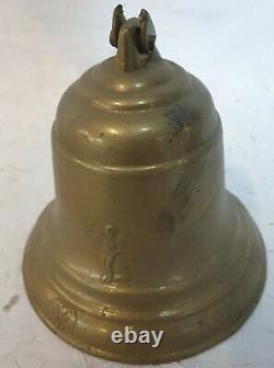 OLD SOLID BRONZE CONVENT BELL beautiful engravings angels