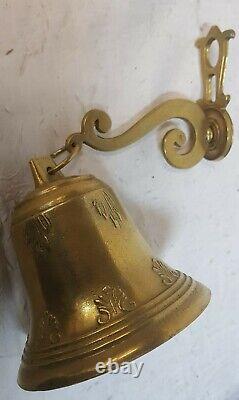 OLD SOLID BRONZE CONVENT BELL beautiful engravings / baroque style