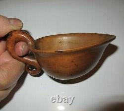 OLD WOODEN FEEDING BOTTLE CUP FOR INFANTS 19th CENTURY FOLK ART