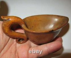 OLD WOODEN FEEDING BOTTLE CUP FOR INFANTS 19th CENTURY FOLK ART