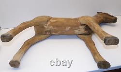 OLD WOODEN HORSE TOY FROM ATTIC, TO BE RESTORED FOR COLLECTION.