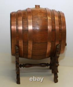 Oak barrel with stand for fine Champagne.