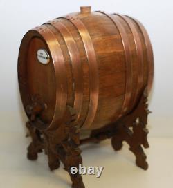 Oak barrel with stand for fine Champagne.