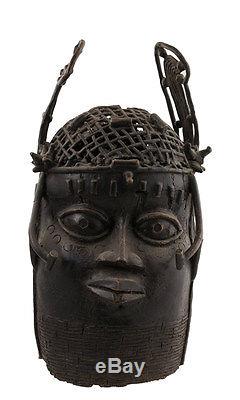 Oba-bronze Commemorative Head Benin-nigeria-bini Edo-1221
