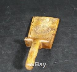 Object Pop Art Breton Normand Carved Wood 19th Batteur Linen Shovel A707