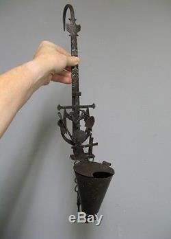 Oil Lamp Early Xxth. Wrought Iron. Folk Art. Lamp Of Mine