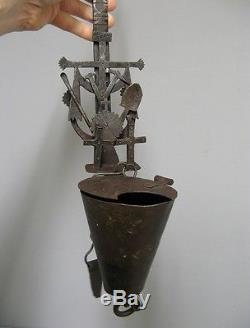 Oil Lamp Early Xxth. Wrought Iron. Folk Art. Lamp Of Mine