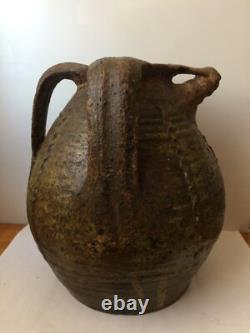 Old 18th-century glazed earthenware jug, Beauronne, Dordogne