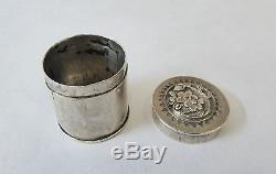 Old And Pretty Little Box Silver Flower O. P (war) 19th Century