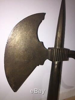 Old Ax Hatchet With Steel Hooks
