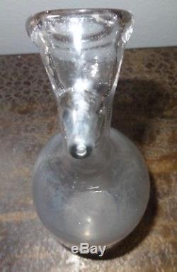 Old Baby Bottle Or Drawing Milk In Blown Glass Nineteenth