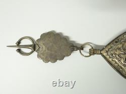 Old Berber Fibula from the Middle Atlas of Morocco, low-grade silver, 20th century