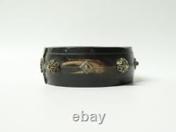 Old Berber Kabyle bracelet in horn, silver, and carved coral, set, 19th-20th century