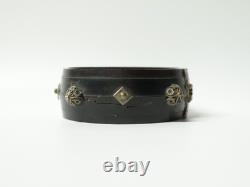 Old Berber Kabyle bracelet in horn, silver, and carved coral, set, 19th-20th century