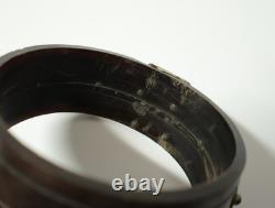 Old Berber Kabyle bracelet in horn, silver, and carved coral, set, 19th-20th century