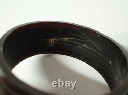 Old Berber Kabyle bracelet in horn, silver, and carved coral, set, 19th-20th century