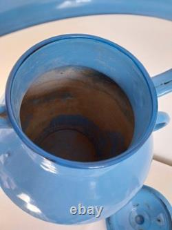 Old Blue Enamelled Metal Watering Can, Approximately 42 CM High, No Coffee Pot, No Jug