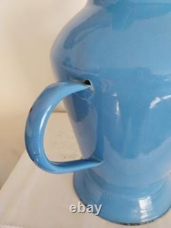 Old Blue Enamelled Metal Watering Can, Approximately 42 CM High, No Coffee Pot, No Jug