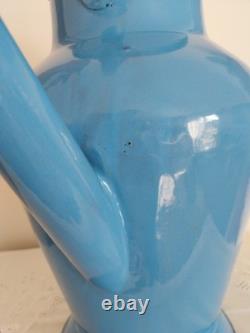 Old Blue Enamelled Metal Watering Can, Approximately 42 CM High, No Coffee Pot, No Jug