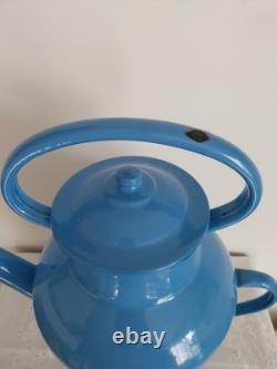 Old Blue Enamelled Metal Watering Can, Approximately 42 CM High, No Coffee Pot, No Jug