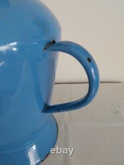 Old Blue Enamelled Tin Watering Can, Approx. 42 CM High, No Coffee Pot, No Jug