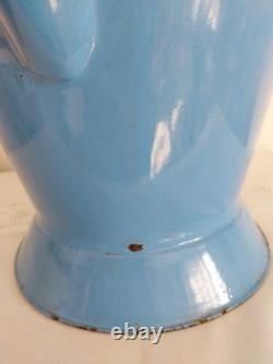 Old Blue Enamelled Tin Watering Can, Approx. 42 CM High, No Coffee Pot, No Jug