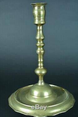 Old Bronze Candlestick Turkish Ottoman Era High Stamped Candelstick