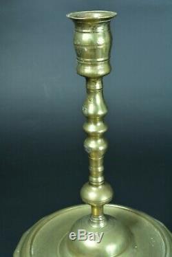 Old Bronze Candlestick Turkish Ottoman Era High Stamped Candelstick
