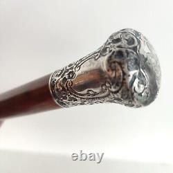 Old Cane with Silver Handle in Louis XV Style Decor and Monogram