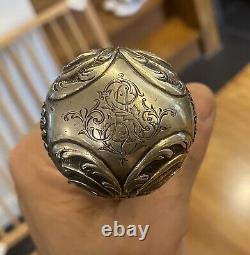 Old Canne Style Louis XVI Silver Apple Torch Decoration