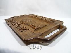 Old Carved Wood Tray Popular Art Wheat Sheaf Decor