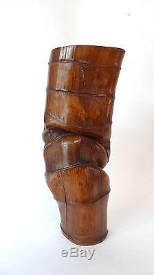 Old Chinese Apply Vase Bamboo Immortel Taoiste China Late 19th
