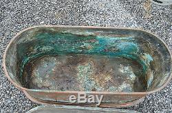Old Copper Bathtub With LID / 97 Cms Long X 42 Cms Wide