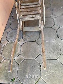 Old Double Dog Cart for Children in Wood Early 20th Century