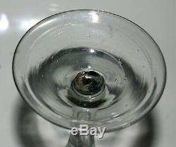 Old Glass Drinking Glass Soufflé Shape Cornet Leg Bubble Air XVIII