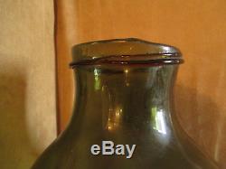 Old Glass Jar Green And Orange-brown XIX Th