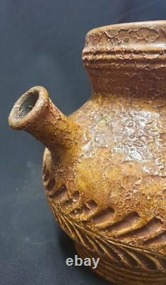 Old Glazed Stoneware Pitcher, Rosenthal Netter, Mid-20th Century Folk Art, 15 cm