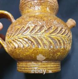 Old Glazed Stoneware Pitcher, Rosenthal Netter, Mid-20th Century Folk Art, 15 cm