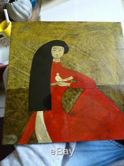 Old Lacquer Plate, Lacquer Signed Vietnam Asia China Japan Wiet Decorated With Gold