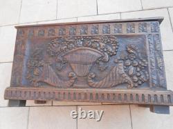 Old Large Carved Chest. 91 x 38 x 51