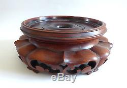 Old Large Chinese Pedestal Carved China 20th # 3