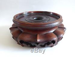 Old Large Chinese Pedestal Carved China 20th # 3