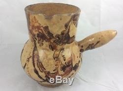 Old Large Toupin Pichet Pottery Land Varnished Jasper Vallauris Xixth Century