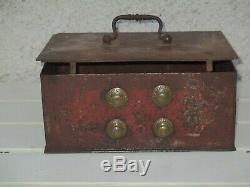 Old Little Safe Box In Iron With Code Letter Bauche End XIX