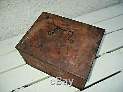 Old Little Safe Box In Iron With Code Letter Bauche End XIX