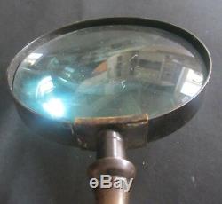 Old Magnifying Glass Bronze Antique Antique French Gilded Bronze Magnifying Glass