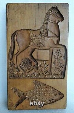 Old Mold Speculos Popular Horse Art And Fish By 1900