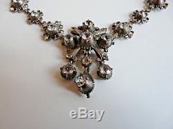 Old Necklace Silver And Rhinestone Jewel Regional Norman Norman Popular Art 1900